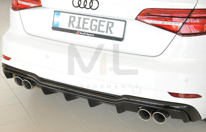 Rieger 00088182 Audi 8V A3 Rear Diffuser 5 | ML Performance UK Car Parts