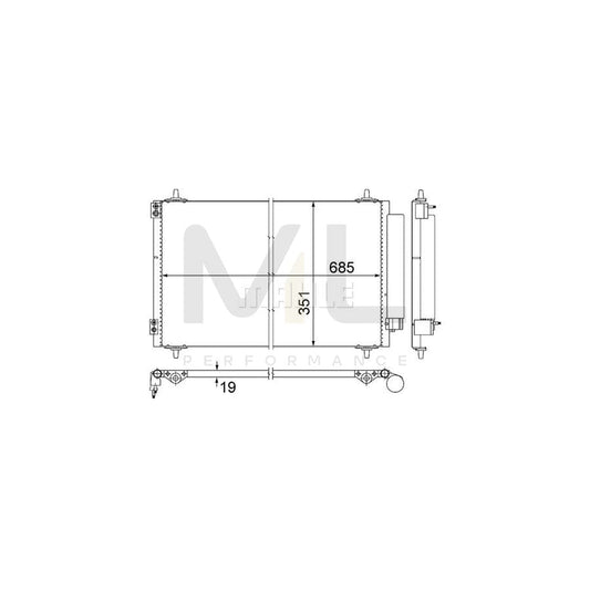MAHLE ORIGINAL AC 593 000S Air conditioning condenser with dryer | ML Performance Car Parts