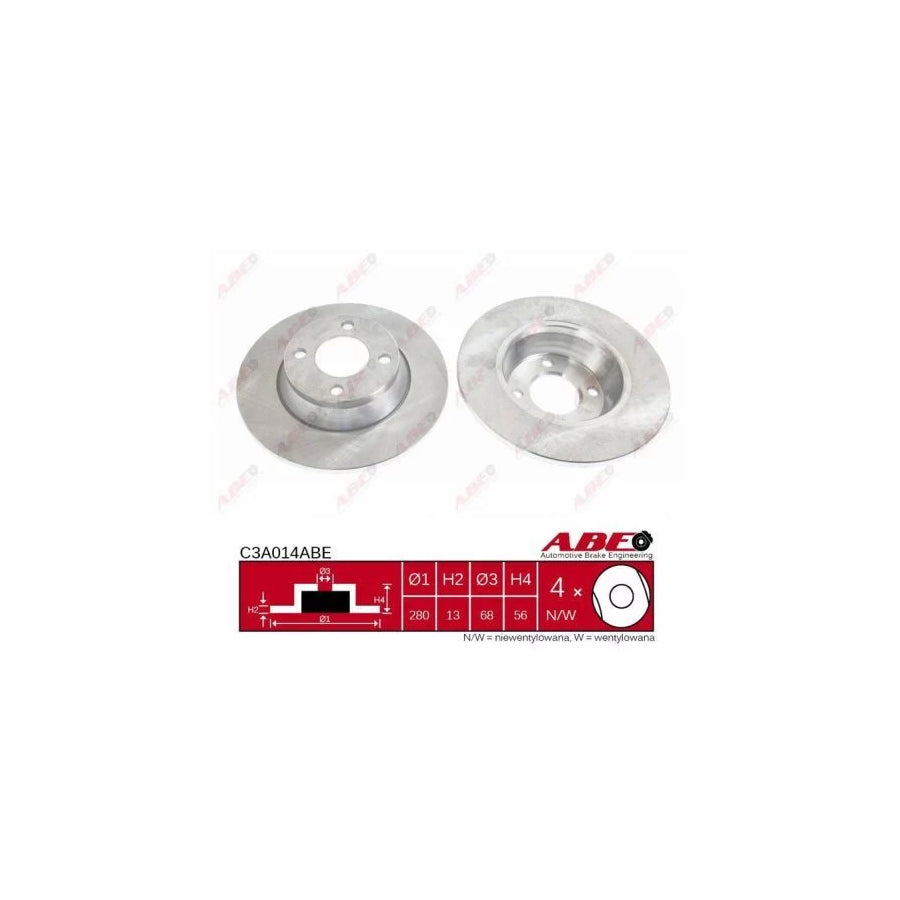 ABE C3A014ABE Brake Disc For Audi 80