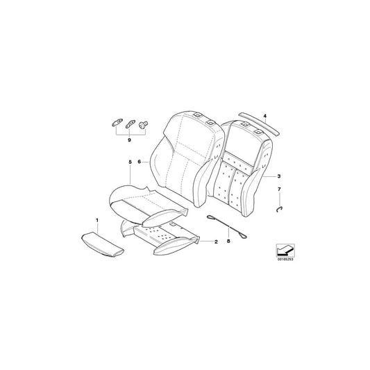 Genuine BMW 52107918690 E63 Cover, Sports Seat, Backrest Leather PORTLAND NATUR (Inc.  & M6) | ML Performance UK Car Parts