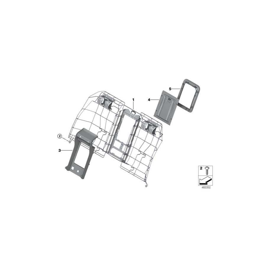 Genuine BMW 52207410999 G11 G12 Trim For Center Armrest ELF.WEISS (Inc. 740LiX, 730Ld & 730Li) | ML Performance UK