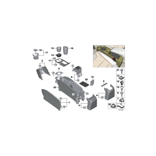 Genuine BMW 51169283181 I01 I01 Trim Panel, Center Console, Left SCHWARZ (Inc. i3s 94Ah, i3 94Ah Rex & i3 60Ah Rex) | ML Performance UK