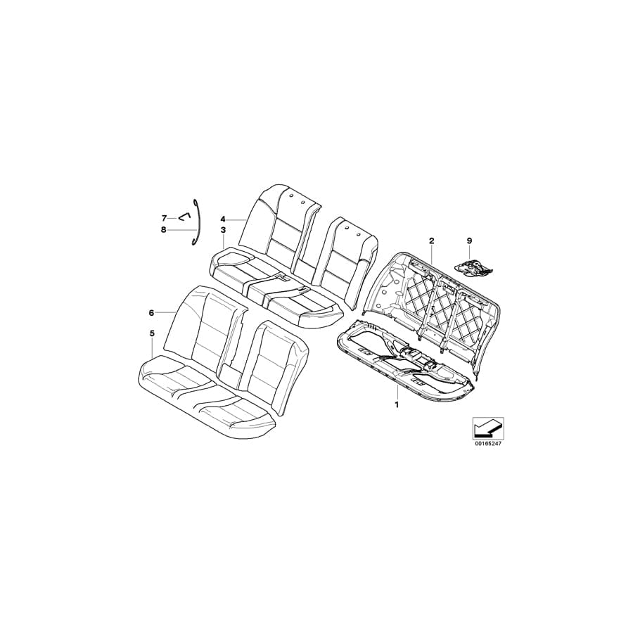 Genuine BMW 52207076498 E60 Seat Cover Leather TRÜFFELBRAUN (Inc. 523i, 550i & 520i) | ML Performance UK Car Parts