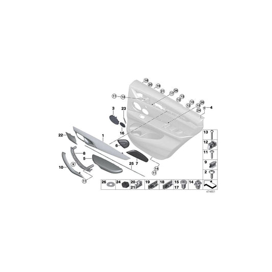 Genuine BMW 51418063921 F15 M Decor Strip, Left ALU TRACE (Inc. X6 M, X5 40eX & X5 50iX 4.0) | ML Performance UK Car Parts