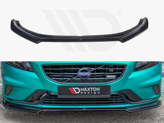 Maxton Design VO-V40-2-RDESIGN-FD1T Front Splitter Volvo V40 R-design | ML Performance UK Car Parts
