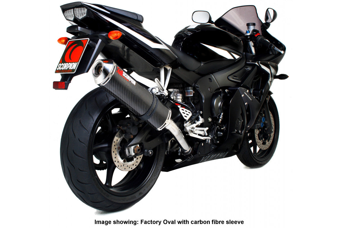 Scorpion EYA68SEO Yamaha YZF-R6 Factory Oval Slip-On - Polished Stainless Steel Sleeve | ML Performance UK UK