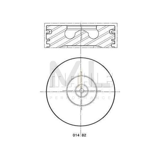 MAHLE ORIGINAL 014 82 00 Piston for FORD TRANSIT 93,67 mm, with piston ring carrier, without cooling duct | ML Performance Car Parts