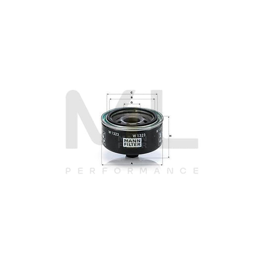 MANN-FILTER W 1323 Oil Filter Spin-on Filter, with one anti-return valve | ML Performance Car Parts