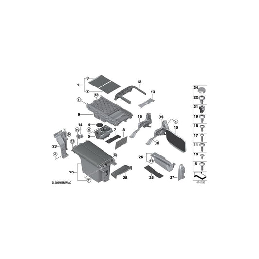 Genuine BMW 51169364218 Cover, Rear Console, Rear SCHWARZ (Inc. 740i, 730Ld & 745Le) | ML Performance UK