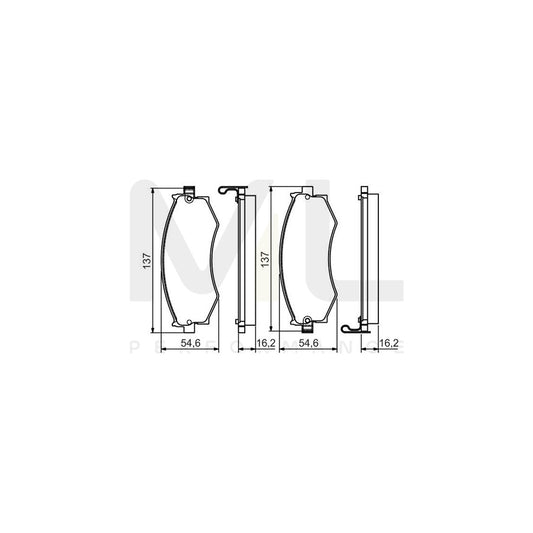 Bosch 0986495076 Brake Pad Set With Acoustic Wear Warning, With Mounting Manual BP1471 | ML Performance Car Parts