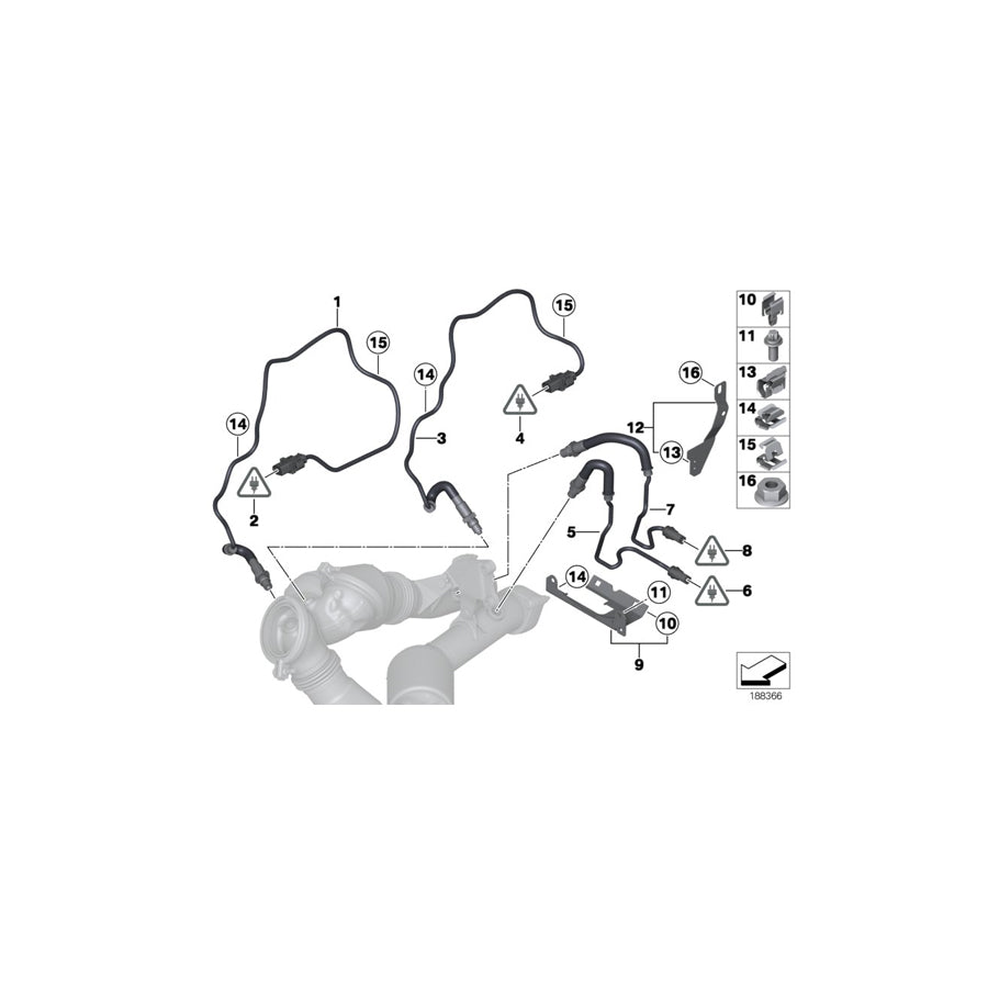 Genuine BMW 11787577666 E71 Lambda Monitor Sensor L= 600mm (Inc. 740i, X6 35iX & 740Li) | ML Performance UK Car Parts