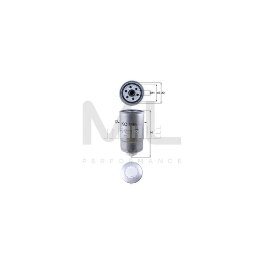 MAHLE ORIGINAL KC 195 Fuel filter Spin-on Filter | ML Performance Car Parts