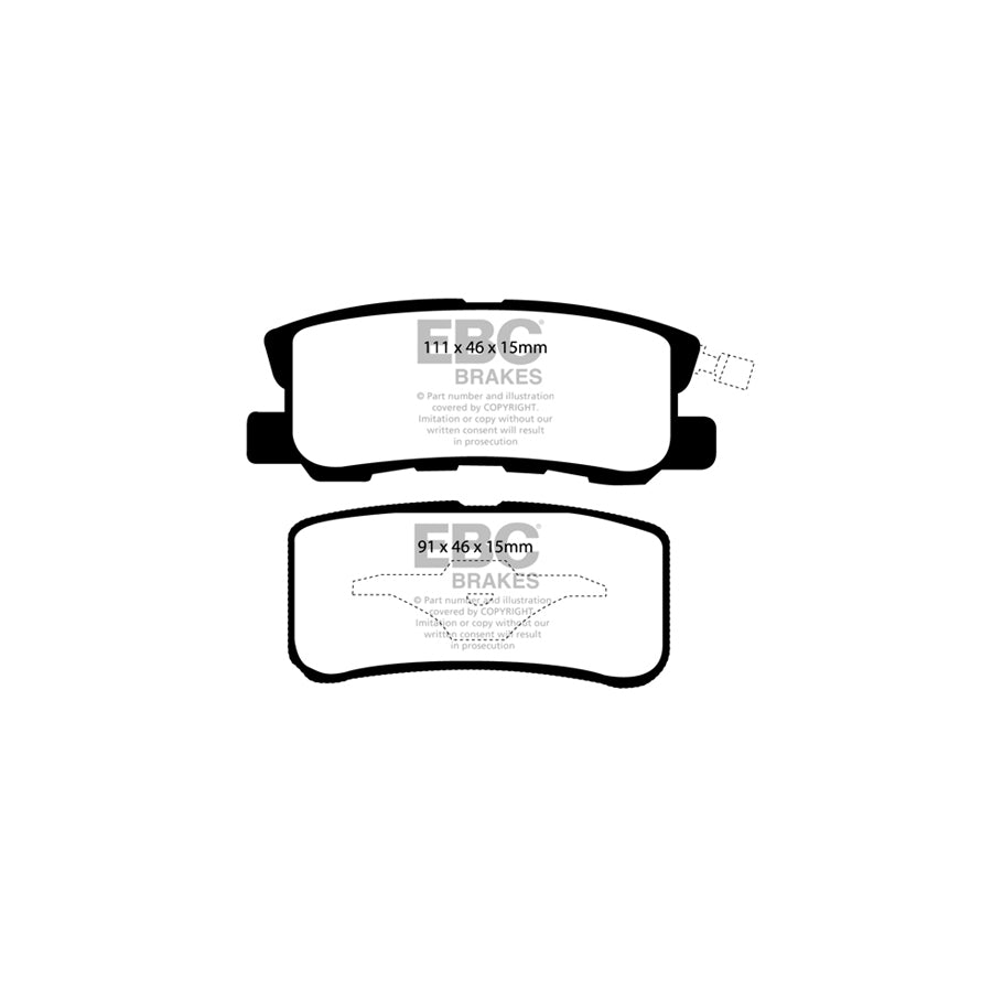 EBC DP61407 Jeep Mitsubishi Peugeot Greenstuff Rear Brake Pads - Akebono Caliper 2 | ML Performance UK Car Parts