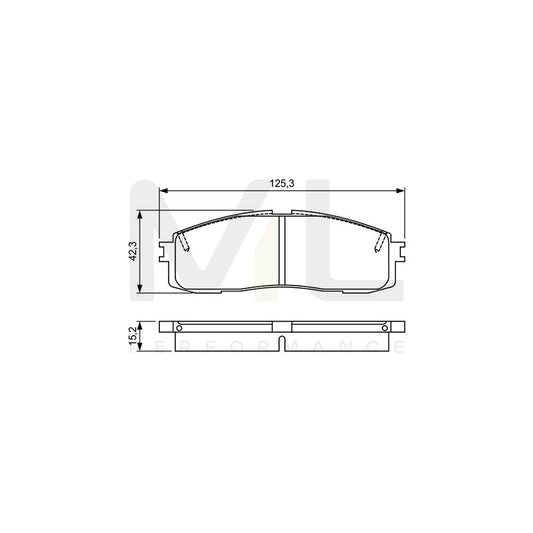 Bosch 0986495330 Brake Pad Set Excl. Wear Warning Contact, With Mounting Manual BP1619 | ML Performance Car Parts