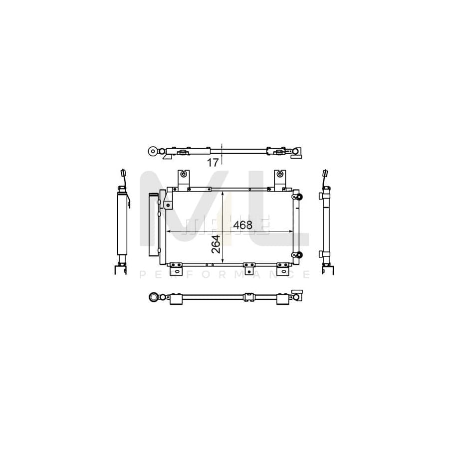 MAHLE ORIGINAL AC 646 000S Air conditioning condenser for DAIHATSU Sirion I (M100) with dryer | ML Performance Car Parts