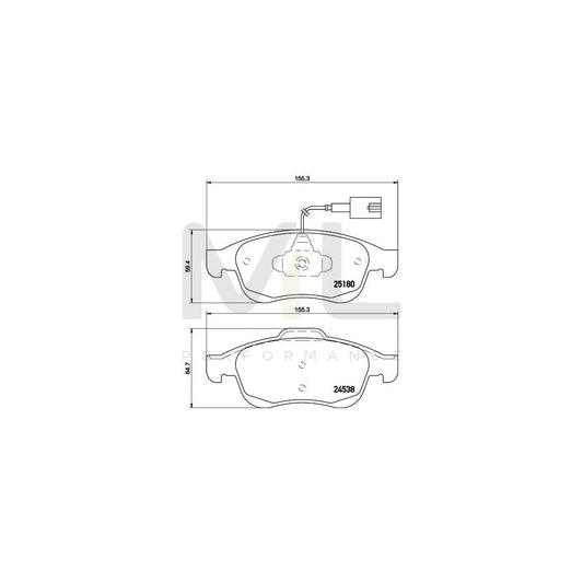 Hella 8DB 355 015-521 Brake Pad Set For Alfa Romeo Giulietta With Integrated Wear Warning Contact | ML Performance Car Parts