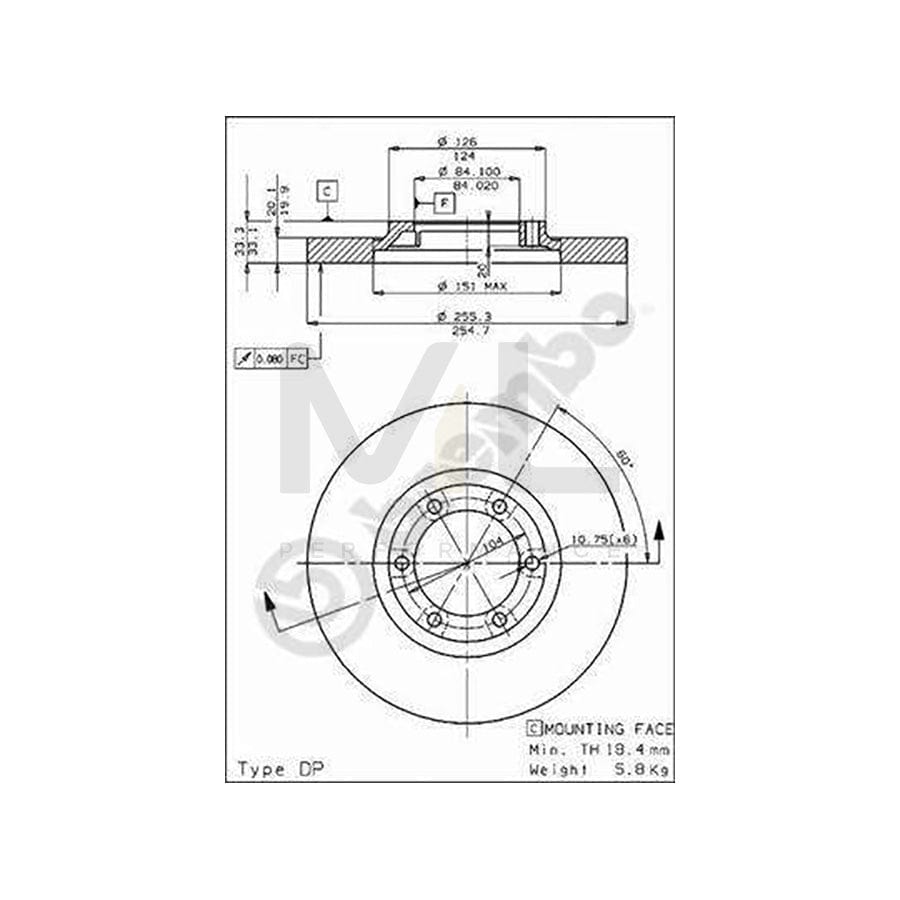 BREMBO 08.4887.10 Brake Disc Solid | ML Performance Car Parts