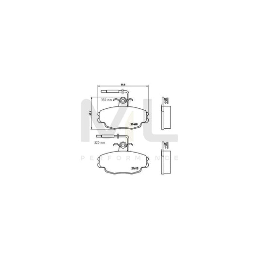 Brembo P 61 043 Brake Pad Set For Citroën Zx With Brake Caliper Screws | ML Performance Car Parts