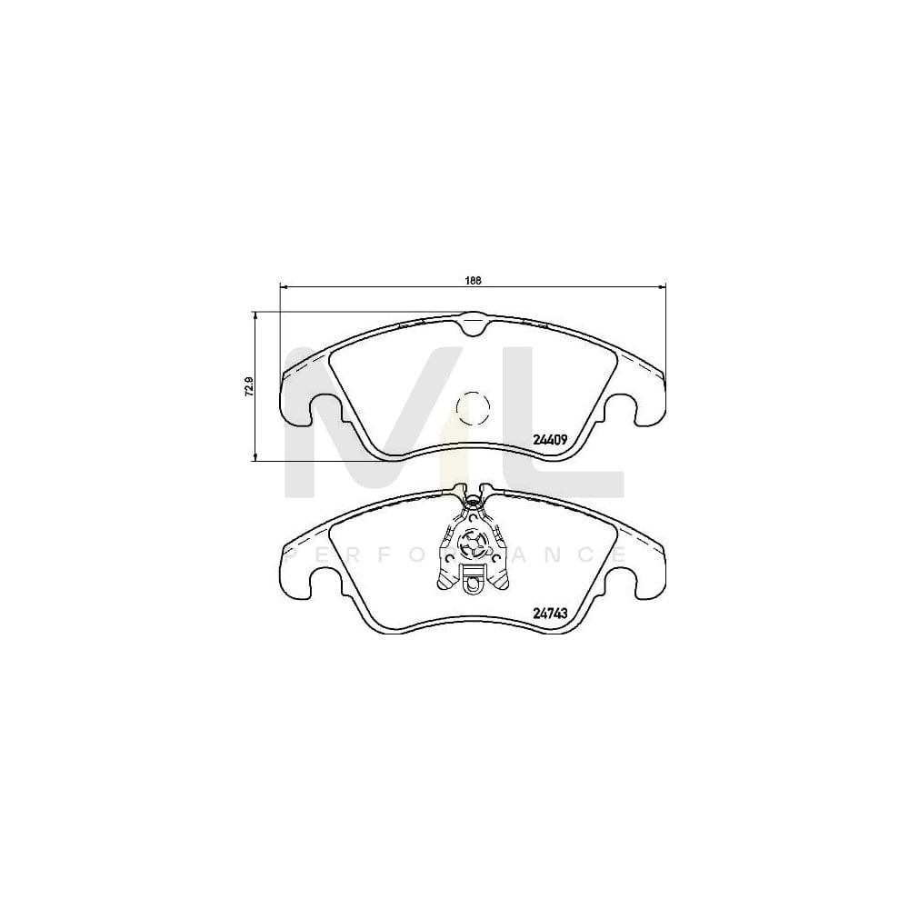 Brembo P 24 161 Brake Pad Set For Ford Focus Mk2 Hatchback (Da_, Hcp, Dp) Excl. Wear Warning Contact, With Brake Caliper Screws | ML Performance Car Parts