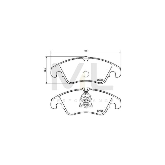 Brembo P 24 161 Brake Pad Set For Ford Focus Mk2 Hatchback (Da_, Hcp, Dp) Excl. Wear Warning Contact, With Brake Caliper Screws | ML Performance Car Parts