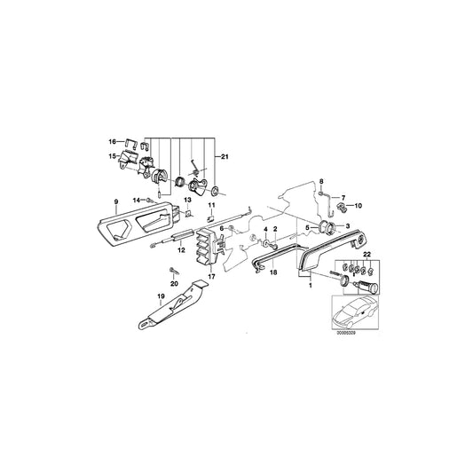 Genuine BMW 51211928215 E32 Door Handle, Inside Left (Inc. 735i, 750iL & 750i) | ML Performance UK