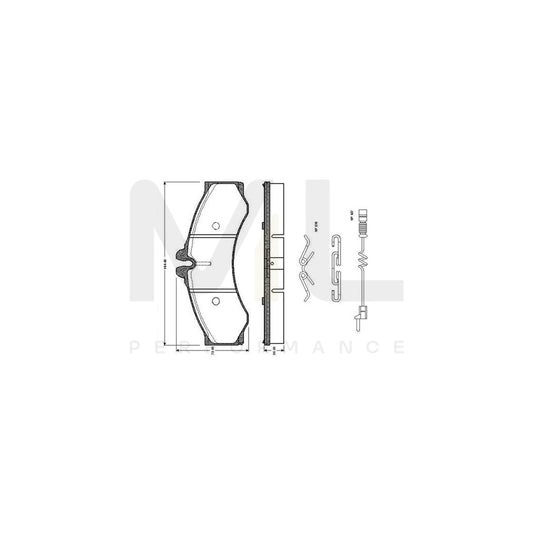 Bosch 0986Tb2037 Brake Pad Set Incl. Wear Warning Contact, With Bolts, With Accessories  | ML Performance Car Parts