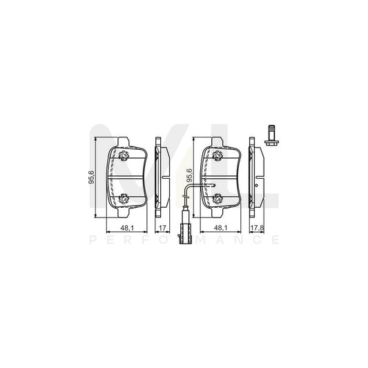 Bosch 0986Tb3180 Brake Pad Set Incl. Wear Warning Contact, With Integrated Wear Sensor, With Bolts  | ML Performance Car Parts