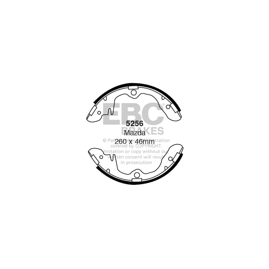 EBC 5256 Asia Motors Mazda Front/Rear Brake Shoes (Inc. Rocsta, B1600, B1800) 1 | ML Performance UK Car Parts