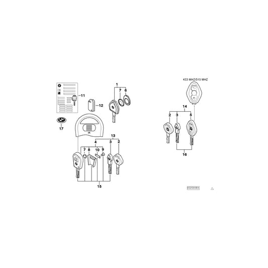 Genuine BMW 51210303363 E83 E53 E46 Set Of Keys With Ews Control Unit 315 MHZ (Inc. 320td, X5 3.0i & 325xi) | ML Performance UK