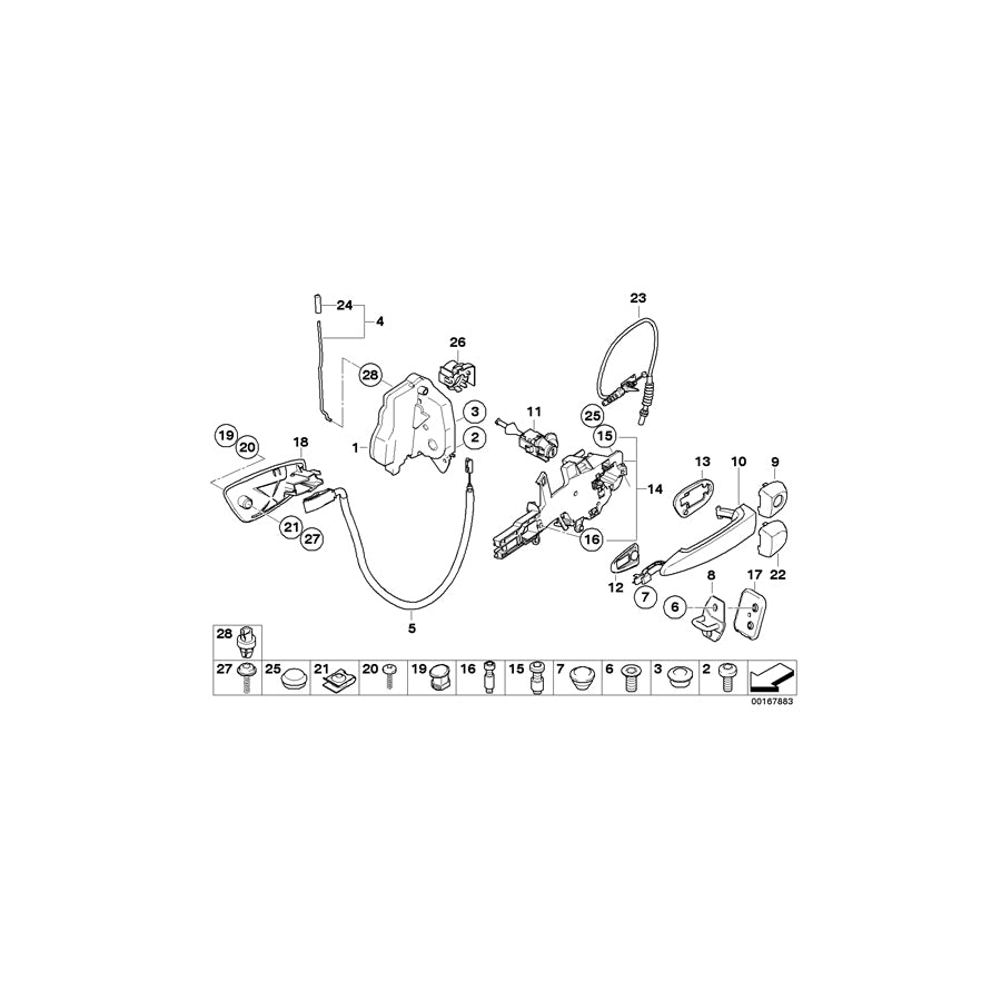 Genuine BMW 51216975500 E92 E93 Door Handle Inner Right CREAMBEIGE (Inc. 316i, 320d & 335d) | ML Performance UK