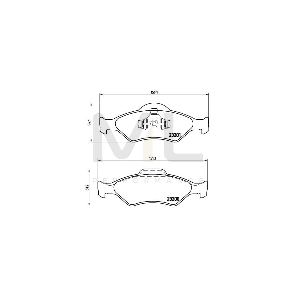 Brembo P 24 054 Brake Pad Set Excl. Wear Warning Contact, With Piston Clip | ML Performance Car Parts