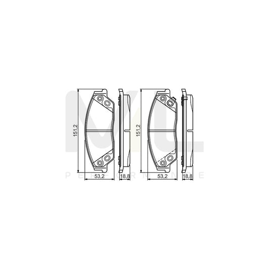 Bosch 0986495149 Brake Pad Set With Acoustic Wear Warning, With Mounting Manual BP1574 | ML Performance Car Parts