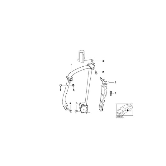 Genuine BMW 72118241624 E52 Rght Frnt Upper Belt With Force Limiter SCHWARZ (Inc. ALPINA V8 & Z8) | ML Performance UK Car Parts