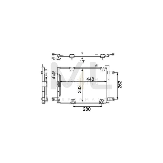 MAHLE ORIGINAL AC 472 000S Air conditioning condenser for SUZUKI GRAND VITARA with seal ring, without dryer | ML Performance Car Parts