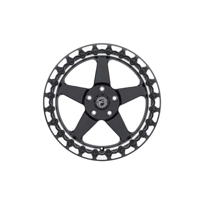 Forgestar F00170067P00 17x10 D5 Beadlock Standard 5x114.3 ET0 BS5.5 Gloss Black Machined Drag Racing Wheel
