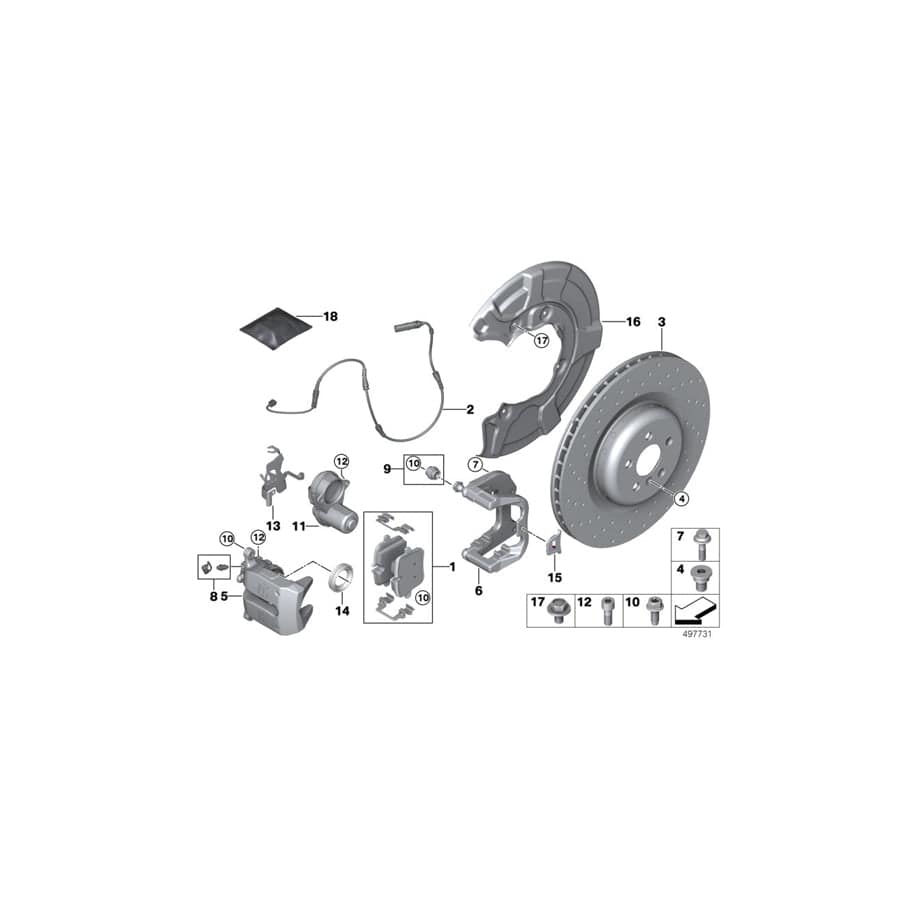 Genuine BMW 34206893580 G05 G06 Brake Caliper Housing, Red, Right 19"E M PERF. (Inc. X6 40iX, X5 M50dX & X5 40iX) | ML Performance UK Car Parts
