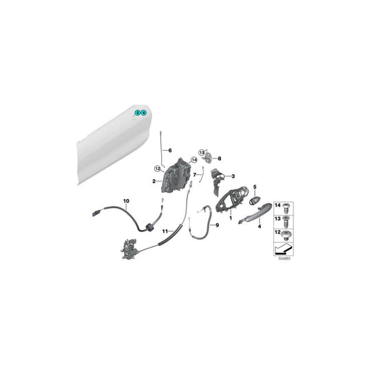 Genuine BMW 51217428519 F93 G16 Operating Rod, Door Front Left (Inc. 840dX, 840i & 840iX) | ML Performance UK