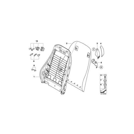 Genuine BMW 52107165343 E85 E86 Counter-Plate For Seat Belt Guide, Left (Inc. Z4 2.5i, Z4 2.5si & Z4 2.2i) | ML Performance UK Car Parts