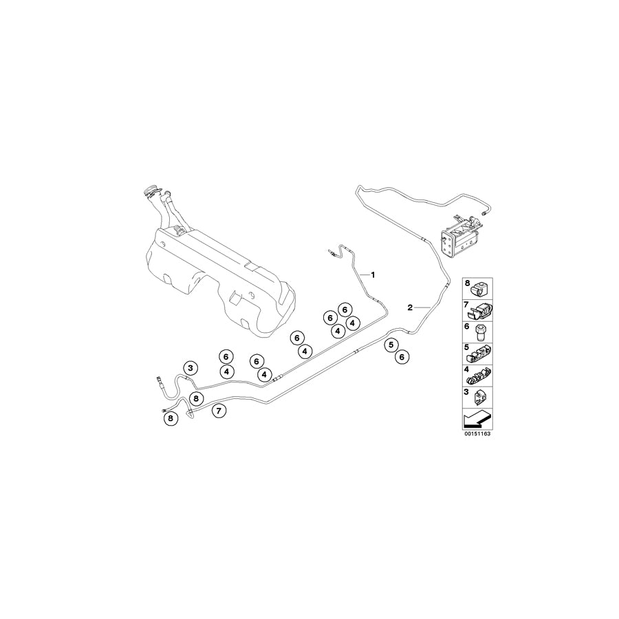 Genuine BMW 16127166718 E85 E86 Fuel Feed Line (Inc. Z4 M3.2) | ML Performance UK Car Parts