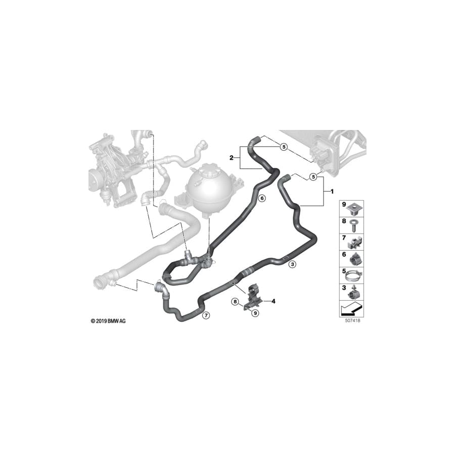 Genuine BMW 64216993464 G01 G02 Coolant Hose, Return (Inc. X3 18d, X3 M40iX & X4 M40iX) | ML Performance UK Car Parts