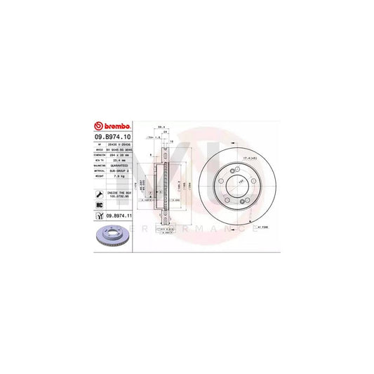 BREMBO 09.B974.10 Brake Disc Internally Vented, High-carbon, with bolts/screws | ML Performance Car Parts
