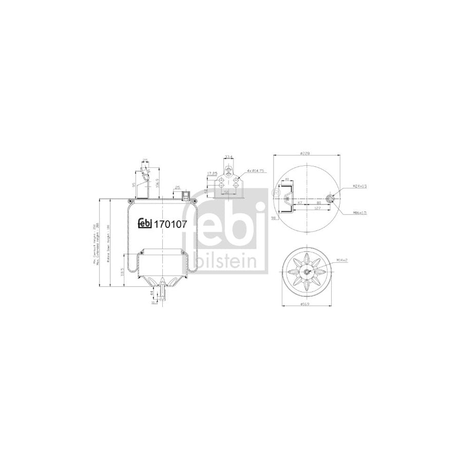 Febi Bilstein 170107 Boot, Air Suspension