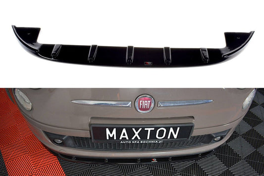Maxton Design FI-500-FD1T Front Splitter V.1 Fiat 500 Hatchback (Pre-Facelift) | ML Performance UK Car Parts