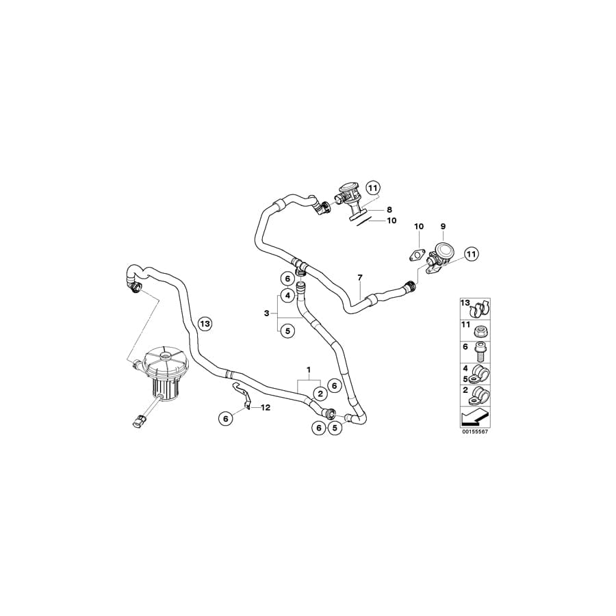 Genuine BMW 11727839109 E64 E61 E60 Pipe Clamp (Inc. M5 & M6) | ML Performance UK Car Parts