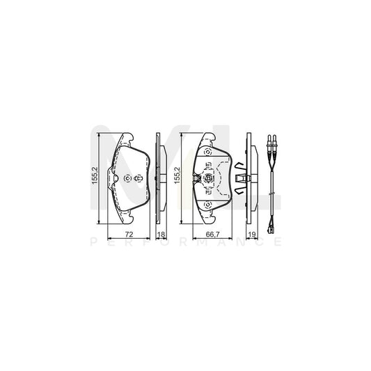Bosch 0986Tb3169 Brake Pad Set Incl. Wear Warning Contact  | ML Performance Car Parts