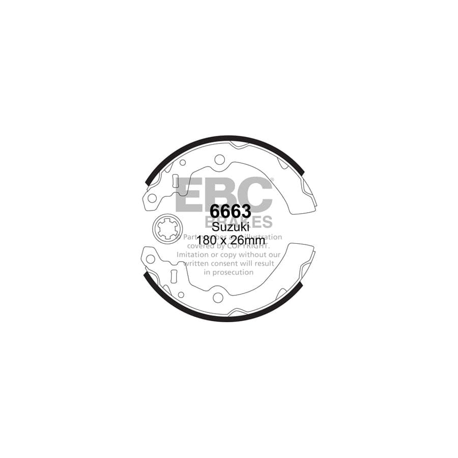EBC 6663 Suzuki Rear Brake Shoes (Inc. Alto, Ignis, Wagon-R) 1 | ML Performance UK Car Parts