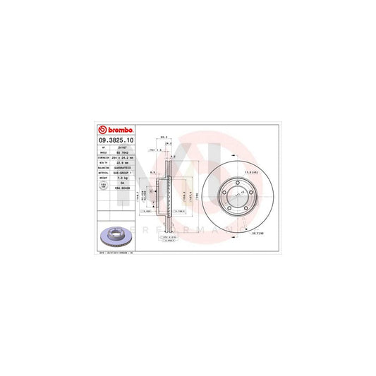 BREMBO 09.3825.10 Brake Disc Internally Vented | ML Performance Car Parts