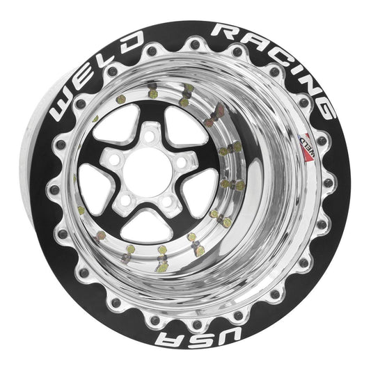 Weld 88B-510278 Alumastar Wheel 15x10 5x4.75 ET-38 BS4 Black Center - Polished Shell