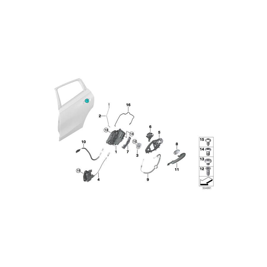 Genuine BMW 51227474618 G06 Operating Rod, Door Rear Right (Inc. X6 M50iX, X6 30iX & X6 40iX) | ML Performance UK