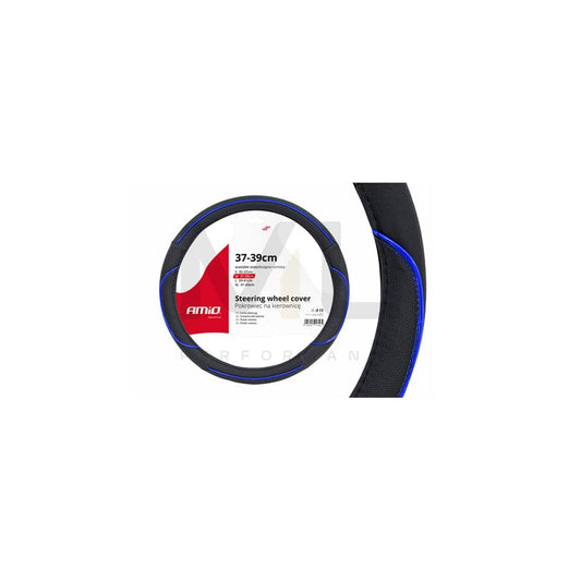 AMiO SWC-08 01363 Steering wheel cover Black, Blue, Ø: 37-39cm, PP (Polypropylene) | ML Performance Car Parts